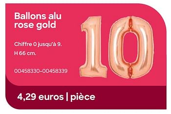 Promotions Ballons alu rose gold - Produit Maison - Ava - Valide de 19/01/2023 à 30/06/2023 chez Ava