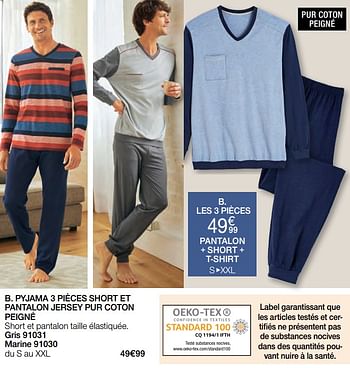 Promotions Pantalon + short + t-shirt - Produit Maison - Damart - Valide de 01/02/2023 à 15/06/2023 chez Damart