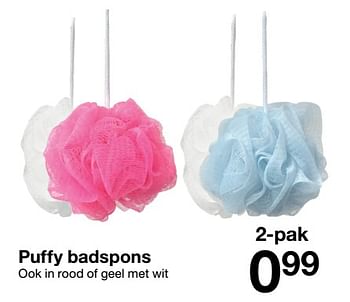 Promoties Puffy badspons - Huismerk - Zeeman  - Geldig van 21/01/2023 tot 27/01/2023 bij Zeeman