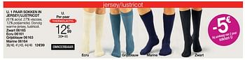 Promoties 1 paar sokken in jersey-lustricot - Huismerk - Damart - Geldig van 01/02/2023 tot 15/06/2023 bij Damart