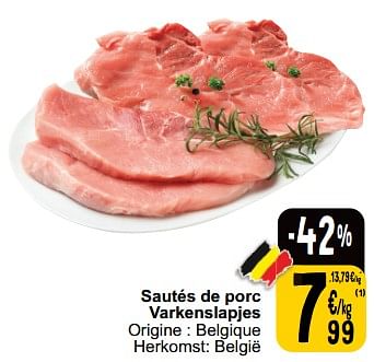 Promoties Sautés de porc varkenslapjes - Huismerk - Cora - Geldig van 24/01/2023 tot 30/01/2023 bij Cora
