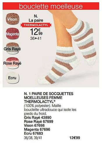Promotions 1 paire de socquettes moelleuses femme thermolactyl - Produit Maison - Damart - Valide de 01/02/2023 à 15/06/2023 chez Damart