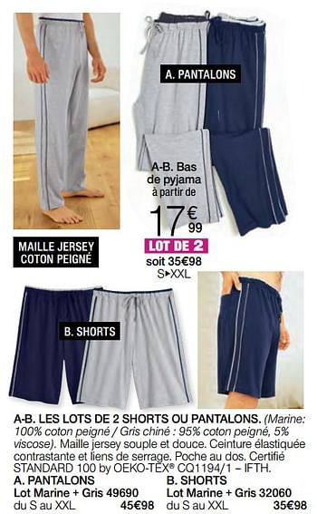 Promotions Les lots de 2 shorts - Produit Maison - Damart - Valide de 01/02/2023 à 15/06/2023 chez Damart