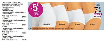 Promotions Lot de 2 culottes ou boxers coton stretch - Produit Maison - Damart - Valide de 01/02/2023 à 15/06/2023 chez Damart