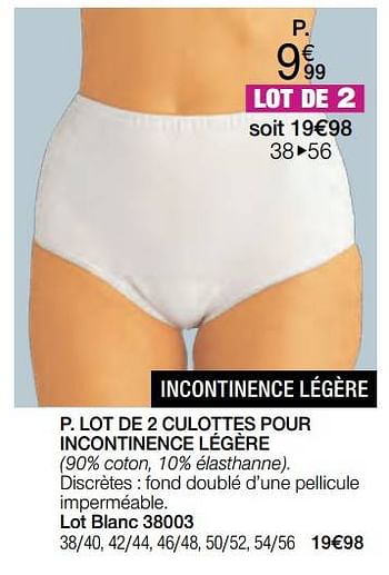 Promotions Lot de 2 culottes pour incontinence légère - Produit Maison - Damart - Valide de 01/02/2023 à 15/06/2023 chez Damart