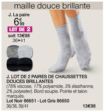 Promotions Lot de 2 paires de chaussettes douces brillantes - Produit Maison - Damart - Valide de 01/02/2023 à 15/06/2023 chez Damart