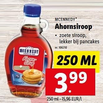 Promoties Ahornsiroop - Mcennedy - Geldig van 30/01/2023 tot 04/02/2023 bij Lidl