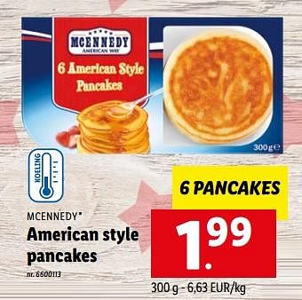 Promoties American style pancakes - Mcennedy - Geldig van 30/01/2023 tot 04/02/2023 bij Lidl