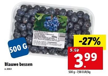 Promoties Blauwe bessen - Huismerk - Lidl - Geldig van 30/01/2023 tot 04/02/2023 bij Lidl