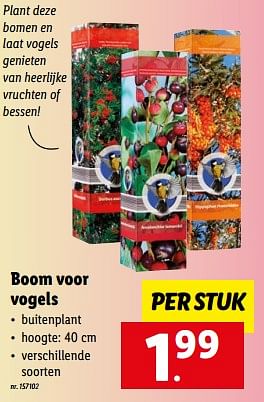 Promoties Boom voor vogels - Huismerk - Lidl - Geldig van 30/01/2023 tot 04/02/2023 bij Lidl