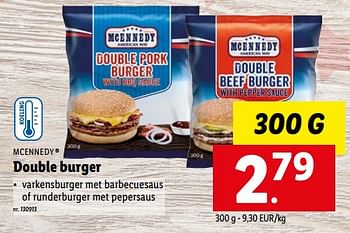 Promoties Double burger - Mcennedy - Geldig van 30/01/2023 tot 04/02/2023 bij Lidl