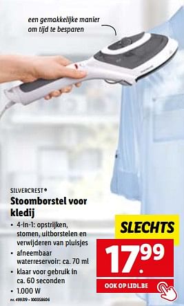 Promoties Silvercrest stoomborstel voor kledij - SilverCrest - Geldig van 30/01/2023 tot 04/02/2023 bij Lidl
