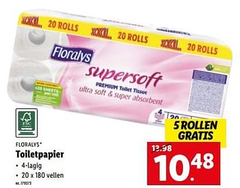Promoties Toiletpapier - Floralys - Geldig van 30/01/2023 tot 04/02/2023 bij Lidl