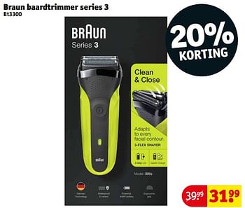 Subsidie Beven Amfibisch Braun Braun baardtrimmer series 3 bt3300 - Promotie bij Kruidvat