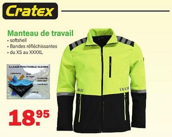 Promotions Manteau de travail - Cratex - Valide de 09/01/2023 à 28/01/2023 chez Van Cranenbroek