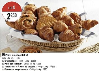 Promotions Pains au chocolat - Produit Maison - Géant Casino - Valide de 23/01/2023 à 05/02/2023 chez Géant Casino