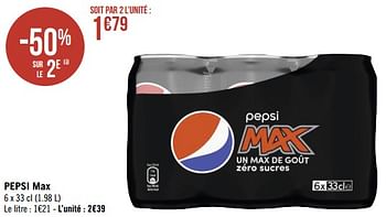 Promotions Pepsi max - Pepsi - Valide de 23/01/2023 à 05/02/2023 chez Géant Casino
