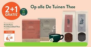 Promoties Fruitinfusie frambozenblad thee - De Tuinen - Geldig van 23/01/2023 tot 19/02/2023 bij Holland & Barret