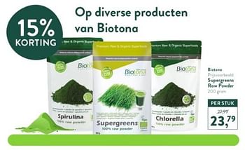 Promoties Supergreens raw powder - Biotona - Geldig van 23/01/2023 tot 19/02/2023 bij Holland & Barret