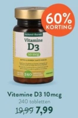 Promoties Vitamine d3 - Huismerk - Holland & Barrett - Geldig van 23/01/2023 tot 19/02/2023 bij Holland & Barret