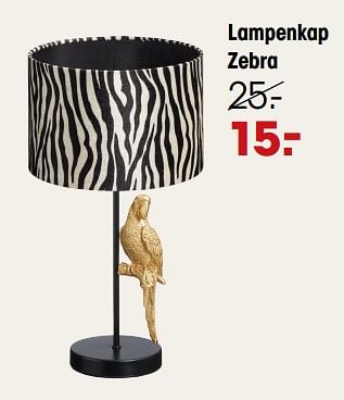 Promoties Lampenkap zebra - Huismerk - Kwantum - Geldig van 23/01/2023 tot 19/02/2023 bij Kwantum