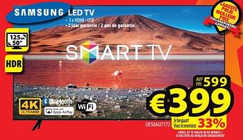 Promoties Samsung led tv ue50au7172 - Samsung - Geldig van 25/01/2023 tot 31/01/2023 bij ElectroStock