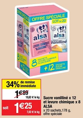 Promotions Sucre vanilliné et levure chimique alsa - Alsa - Valide de 24/01/2023 à 29/01/2023 chez Migros