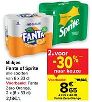 Promoties Fanta zero orange - Fanta - Geldig van 25/01/2023 tot 06/02/2023 bij Carrefour