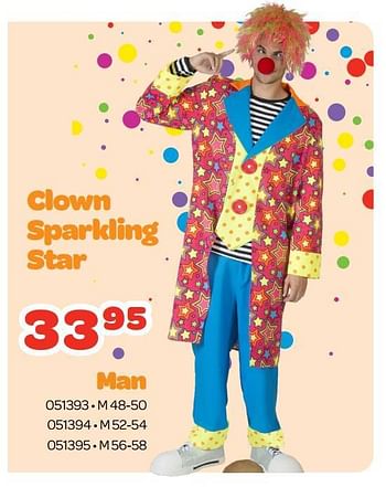 Promoties Clown sparkling star man - Huismerk - Happyland - Geldig van 23/01/2023 tot 25/02/2023 bij Happyland