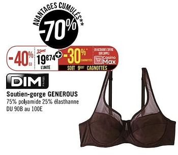 Promotions Soutien-gorge generous - Dim - Valide de 11/01/2023 à 06/02/2023 chez Géant Casino