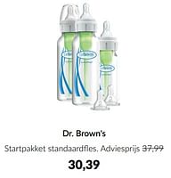 Promoties Dr. brown`s startpakket standaardfles - DrBrown's - Geldig van 23/01/2023 tot 13/02/2023 bij BabyPark