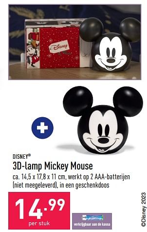 Promoties 3d-lamp mickey mouse - Disney - Geldig van 04/02/2023 tot 10/02/2023 bij Aldi