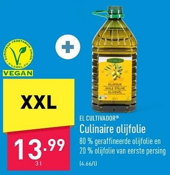 Promotions Culinaire olijfolie - El Cultivador - Valide de 01/02/2023 à 10/02/2023 chez Aldi
