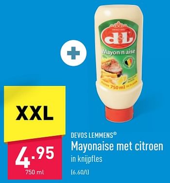 Promotions Mayonaise met citroen - Devos Lemmens - Valide de 01/02/2023 à 10/02/2023 chez Aldi