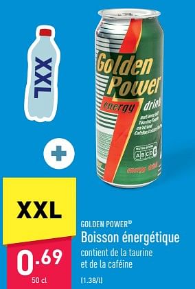 Promotions Boisson énergétique - Golden Power - Valide de 01/02/2023 à 10/02/2023 chez Aldi