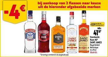 Promoties Rum 40 saint james - Saint James - Geldig van 25/01/2023 tot 31/01/2023 bij Louis Delhaize