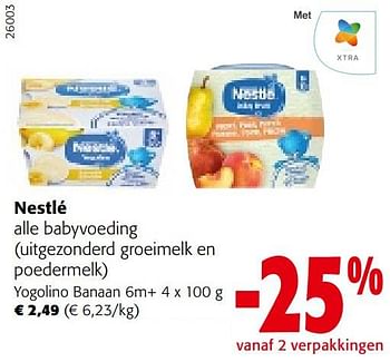 Promoties Nestlé babyvoeding yogolino banaan - Nestlé - Geldig van 25/01/2023 tot 07/02/2023 bij Colruyt