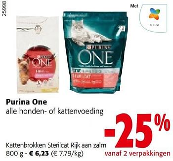 Promoties Purina one kattenbrokken sterilcat rijk aan zalm - Purina one - Geldig van 25/01/2023 tot 07/02/2023 bij Colruyt