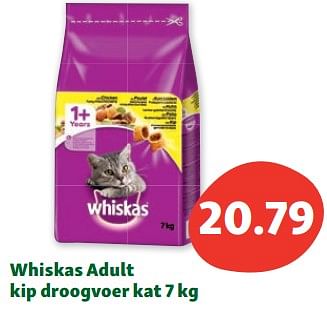 Promoties Whiskas adult kip droogvoer kat - Whiskas - Geldig van 01/02/2023 tot 08/02/2023 bij Maxi Zoo