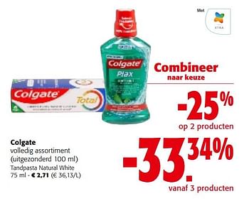 Promoties Colgate tandpasta natural white - Colgate - Geldig van 25/01/2023 tot 07/02/2023 bij Colruyt
