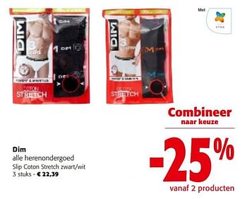 Promoties Dim slip coton stretch zwart-wit - Dim - Geldig van 25/01/2023 tot 07/02/2023 bij Colruyt