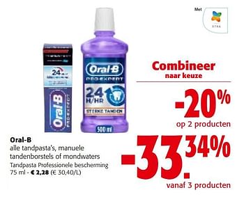 Promoties Oral-b tandpasta professionele bescherming - Oral-B - Geldig van 25/01/2023 tot 07/02/2023 bij Colruyt