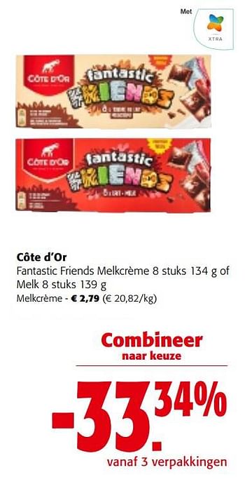 Promoties Côte d`or fantastic friends melkcrème - Cote D'Or - Geldig van 25/01/2023 tot 07/02/2023 bij Colruyt