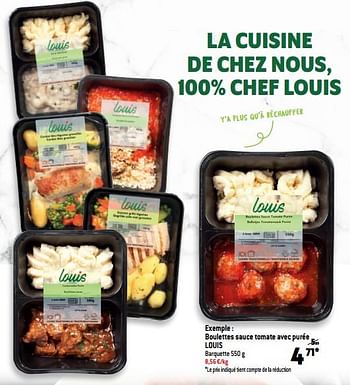 Promotions boulettes sauce tomate avec purée louis - Louis - Valide de 25/01/2023 à 31/01/2023 chez Match