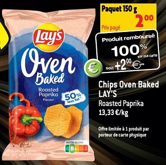 Promotions Chips oven baked lay`s - Lay's - Valide de 25/01/2023 à 31/01/2023 chez Match