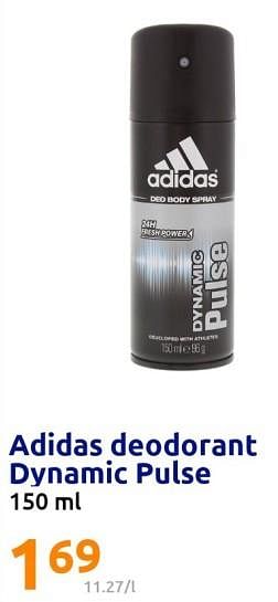 Promoties Adidas deodorant dynamic pulse - Adidas - Geldig van 25/01/2023 tot 31/01/2023 bij Action
