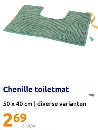 Promoties Chenille toiletmat - Huismerk - Action - Geldig van 25/01/2023 tot 31/01/2023 bij Action