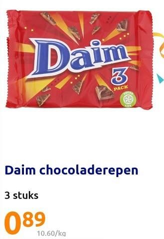 Promoties Daim chocoladerepen - Daim - Geldig van 25/01/2023 tot 31/01/2023 bij Action