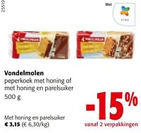Promoties Vondelmolen peperkoek met honing en parelsuiker - Vondelmolen - Geldig van 25/01/2023 tot 07/02/2023 bij Colruyt