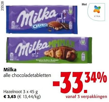 Promotions Milka chocoladetabletten hazelnoot - Milka - Valide de 25/01/2023 à 07/02/2023 chez Colruyt